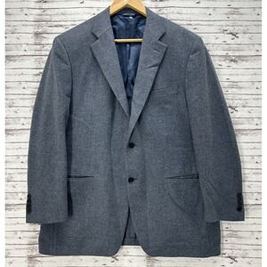 Canali 85% Cashmere Blazer Sport Coat Men's US 42R Blue Gray Made In Italy NWOT